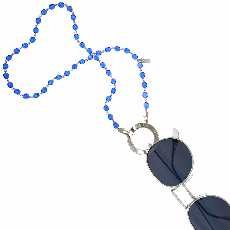 Bijoux porte lunettes collier cristal de Bohème Saphir